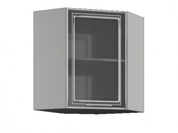 Бетон ШВУС 550*550 Шкаф верхний угловой с одной дверцей со стеклом в Ужуре - uzhur.mebel54.com | фото