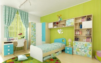 Детская комната Твит (Белый/Зеленый/корпус Клен) в Ужуре - uzhur.mebel54.com | фото