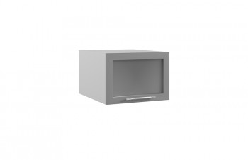 Гарда ГПГС 500 шкаф верхний горизонтальный глубокий со стеклом (Белый Эмалит/корпус Серый) в Ужуре - uzhur.mebel54.com | фото