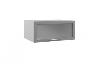 Гарда ГПГС 800 шкаф верхний горизонтальный глубокий со стеклом (Белый Эмалит/корпус Серый) в Ужуре - uzhur.mebel54.com | фото
