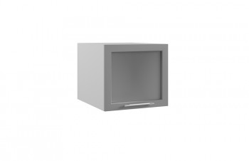Гарда ГВПГС 500 шкаф верхний горизонтальный глубокий со стеклом высокий (Белый Эмалит/корпус Серый) в Ужуре - uzhur.mebel54.com | фото