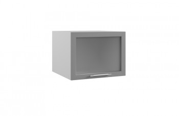 Гарда ГВПГС 600 шкаф верхний горизонтальный глубокий со стеклом высокий (Белый Эмалит/корпус Серый) в Ужуре - uzhur.mebel54.com | фото