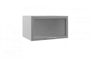 Гарда ГВПГС 800 шкаф верхний горизонтальный глубокий со стеклом высокий (Белый Эмалит/корпус Серый) в Ужуре - uzhur.mebel54.com | фото