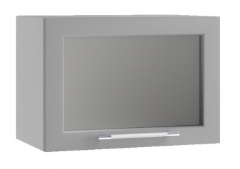 Гарда ПГС 500 шкаф верхний горизонтальный со стеклом (Белый Эмалит/корпус Серый) в Ужуре - uzhur.mebel54.com | фото