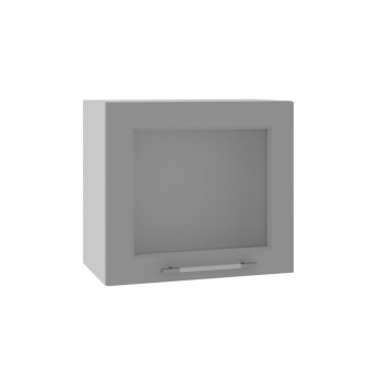 Гарда ВПГС 500 шкаф верхний горизонтальный со стеклом высокий (Белый Эмалит/корпус Серый) в Ужуре - uzhur.mebel54.com | фото