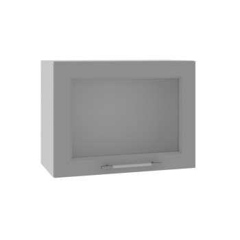 Гарда ВПГС 600 шкаф верхний горизонтальный со стеклом высокий (Белый Эмалит/корпус Серый) в Ужуре - uzhur.mebel54.com | фото