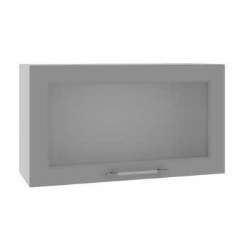 Гарда ВПГС 800 шкаф верхний горизонтальный со стеклом высокий (Белый Эмалит/корпус Серый) в Ужуре - uzhur.mebel54.com | фото