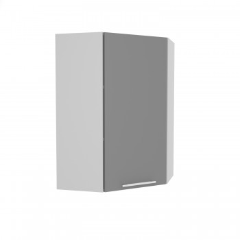 Гарда ВПУ 600 шкаф верхний угловой высокий (Белый Эмалит/корпус Серый) в Ужуре - uzhur.mebel54.com | фото