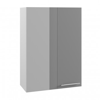 Гарда ВПУ 650 шкаф верхний угловой высокий (Белый Эмалит/корпус Серый) в Ужуре - uzhur.mebel54.com | фото