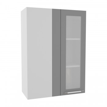 Гарда ВПУС 650 шкаф верхний угловой со стеклом высокий (Белый Эмалит/корпус Серый) в Ужуре - uzhur.mebel54.com | фото