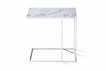 Журнальный столик Stone 018 (Прямоугольный) Металл/Керамика 500 Белый в Ужуре - uzhur.mebel54.com | фото