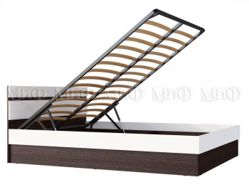 Ким кровать с подъемным механизмом 1,4 (Венге/белый глянец) в Ужуре - uzhur.mebel54.com | фото