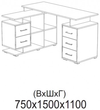 Компьютерный стол угловой СКМУ-3 белый в Ужуре - uzhur.mebel54.com | фото