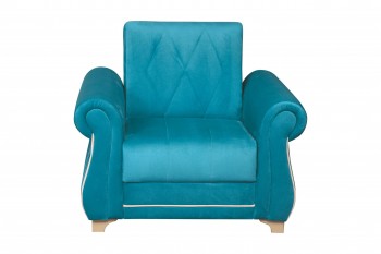 Кресло для отдыха "Порто" (велюр киви бирюза / микровельвет крем) в Ужуре - uzhur.mebel54.com | фото