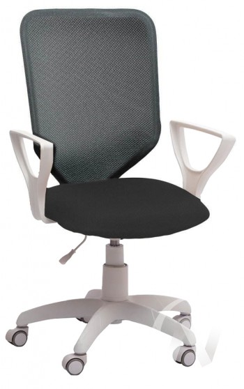 Кресло компьютерное Элегия S (белый/ткань сетка темно-серая) в Ужуре - uzhur.mebel54.com | фото