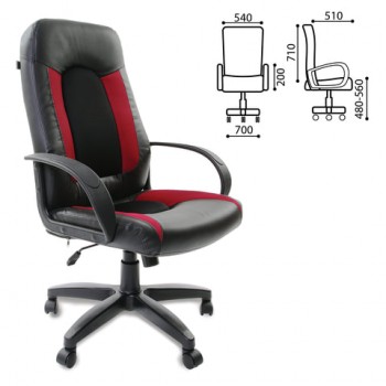Кресло офисное BRABIX Strike EX-525 (черно-красный) в Ужуре - uzhur.mebel54.com | фото