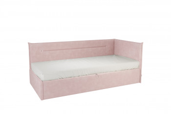 Кровать 0.9 Альба Тахта (Нежно-розовый велюр) в Ужуре - uzhur.mebel54.com | фото