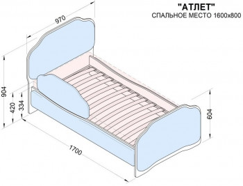 Кровать 160 Атлет 96 Серый (мягкий бортик) в Ужуре - uzhur.mebel54.com | фото