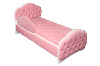 Кровать 160 Гармония 36 Светло-розовый (мягкий бортик) в Ужуре - uzhur.mebel54.com | фото