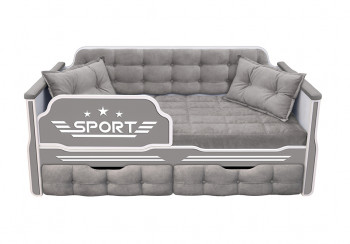 Кровать 160 серии Спорт 2 ящика 45 Серый (подушки) в Ужуре - uzhur.mebel54.com | фото