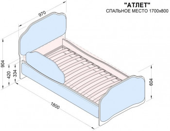 Кровать 170 Атлет 96 Серый (мягкий бортик) в Ужуре - uzhur.mebel54.com | фото