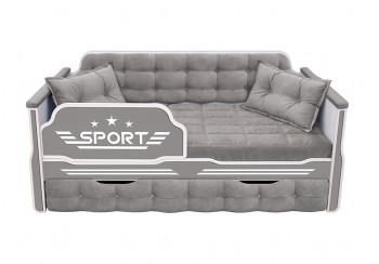 Кровать 170 серии Спорт 1 ящик 45 Серый (подушки) в Ужуре - uzhur.mebel54.com | фото