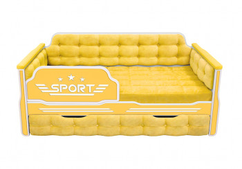 Кровать 170 серии Спорт 1 ящик 74 Жёлтый (мягкие боковые накладки) в Ужуре - uzhur.mebel54.com | фото