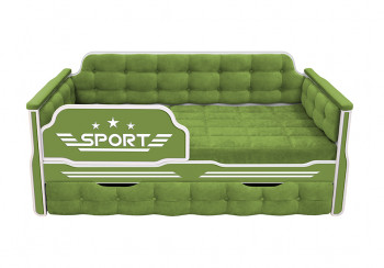 Кровать 170 серии Спорт 1 ящик 76 Зелёный (мягкие боковые накладки) в Ужуре - uzhur.mebel54.com | фото