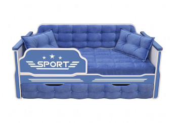 Кровать 170 серии Спорт 1 ящик 85 Синий (подушки) в Ужуре - uzhur.mebel54.com | фото