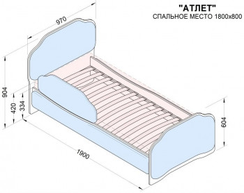 Кровать 180 Атлет 29 Синий (мягкий бортик) в Ужуре - uzhur.mebel54.com | фото