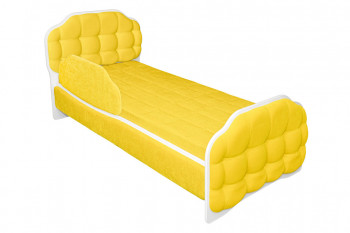 Кровать 180 Атлет 74 жёлтый (мягкий бортик) в Ужуре - uzhur.mebel54.com | фото