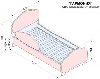 Кровать 180 Гармония 32 Фиолетовый (мягкий бортик) в Ужуре - uzhur.mebel54.com | фото