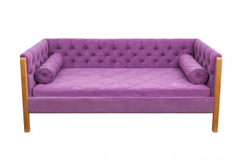 Кровать 180 серии Леди  32 Фиолетовый (подушка валик) в Ужуре - uzhur.mebel54.com | фото