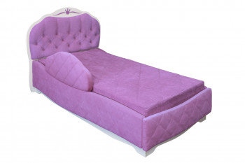 Кровать 190 Гармония Lux 67 Светло-фиолетовый (мягкий бортик) в Ужуре - uzhur.mebel54.com | фото