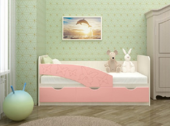 Кровать Бабочки 1,6м (Розовый металлик) в Ужуре - uzhur.mebel54.com | фото