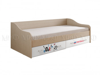 Кровать Boy Вега 0,9 м (Дуб беленый/Белый глянец/фотопечать) в Ужуре - uzhur.mebel54.com | фото