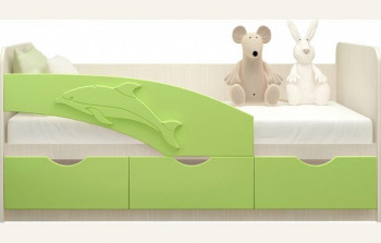 Кровать детская 1,6м Дельфин (Салатовый металлик) в Ужуре - uzhur.mebel54.com | фото