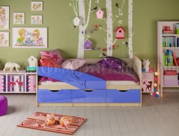 Кровать детская 1,6м Дельфин (Синий металлик) в Ужуре - uzhur.mebel54.com | фото