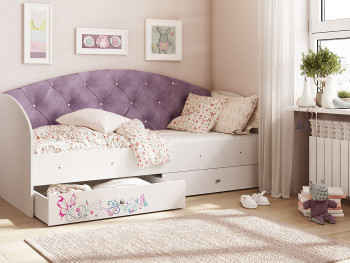 Кровать детская Эльза Белый/Фиолетовый в Ужуре - uzhur.mebel54.com | фото