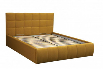 Кровать "Диана" ш. 1400 (Н=1010мм) (жаккард горчица) в Ужуре - uzhur.mebel54.com | фото