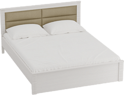 Кровать Элана 1600 с основанием Бодега белая в Ужуре - uzhur.mebel54.com | фото