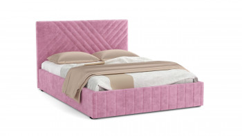 Кровать Гамма ш. 1400 (без основания для хранения) (велюр тенерифе розовый) в Ужуре - uzhur.mebel54.com | фото
