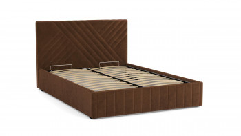 Кровать Гамма ш. 1400 (без основания для хранения) (велюр тенерифе шоколад) в Ужуре - uzhur.mebel54.com | фото