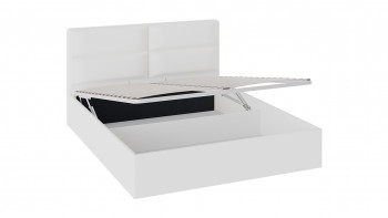 Кровать «Глосс» с мягкой обивкой и подъемным механизмом тип 1 (1400) (Белая) в Ужуре - uzhur.mebel54.com | фото