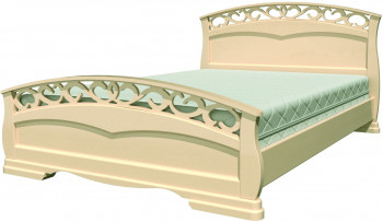 Кровать Грация-1 из массива сосны 1400*2000 Слоновая кость в Ужуре - uzhur.mebel54.com | фото