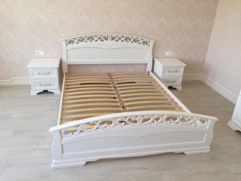Кровать Грация-1 из массива сосны 900*2000 Белый античный в Ужуре - uzhur.mebel54.com | фото