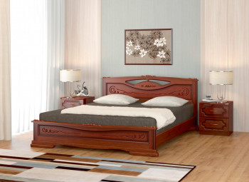 Кровать Карина-7 из массива сосны 1400*2000 Орех в Ужуре - uzhur.mebel54.com | фото