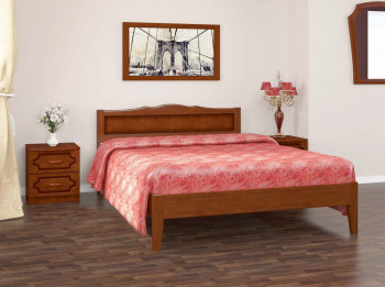 Кровать Карина-7 из массива сосны 1600*2000 Орех в Ужуре - uzhur.mebel54.com | фото