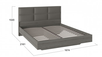 Кровать «Либерти» с мягким изголовьем Хадсон/Ткань Грей/1600 в Ужуре - uzhur.mebel54.com | фото