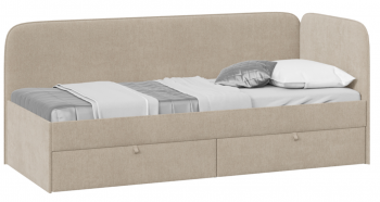 Кровать «Молли» с мягкой обивкой (900) тип 1 (Микровелюр Scandi Cream 03) в Ужуре - uzhur.mebel54.com | фото